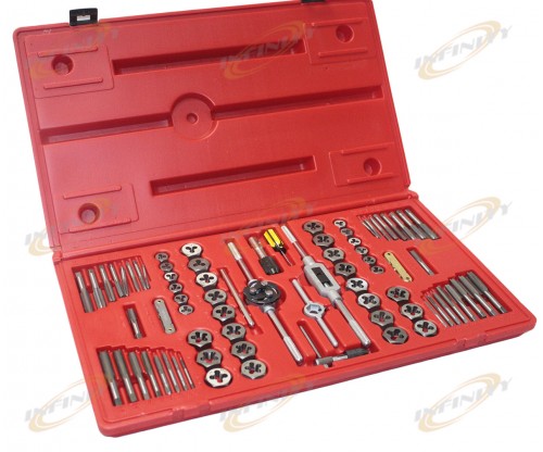 76Pc Tap and Die Set Hexagon Tool SAE Standard MM Metric High Alloy Steel w/Case